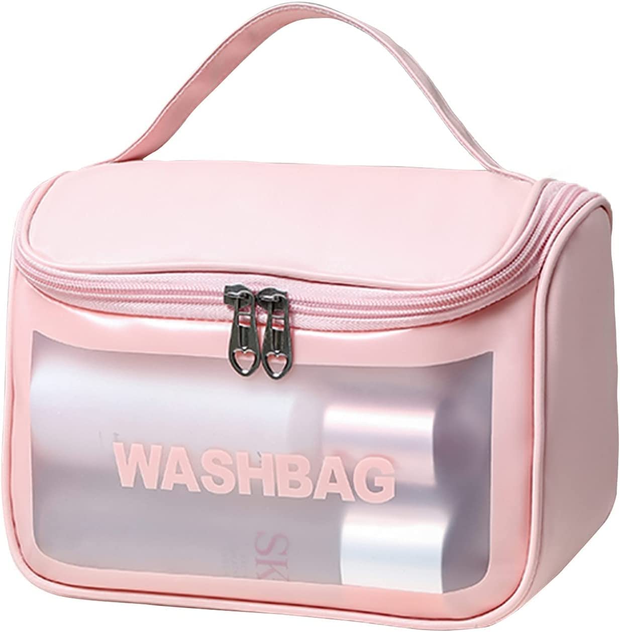 deevudi Clear Toiletry Bag, Wash Make Up Bag PVC Waterproof Zippered Cosmetic Bag, Portable Carry Pouch for Women Men (Set of 3 Bag Black)